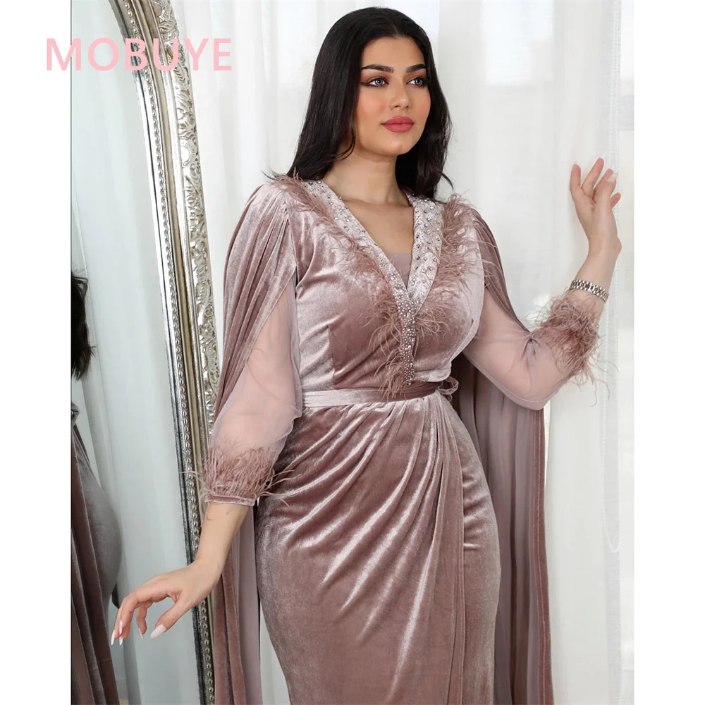 MOBUYE-Robe de Bal Élégante pour Femme, Tenue de Soirée à la Mode Arabe, Dubaï, 2024