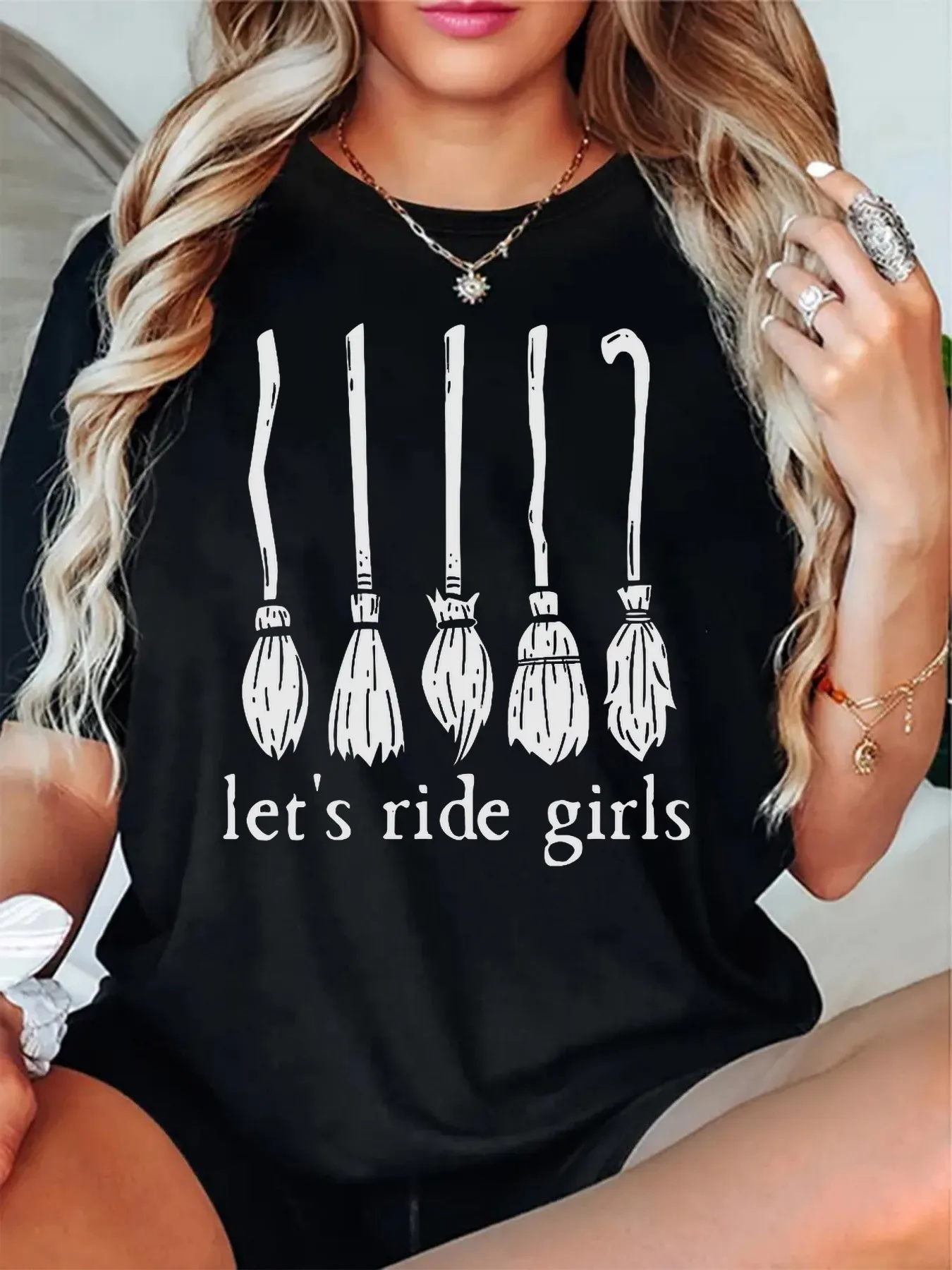 Halloween Let'S Ride Witches T-Shirt Sanderson Sister Sweatshirt Hocus Pocus T-Shirt Women'S Halloween Shirt