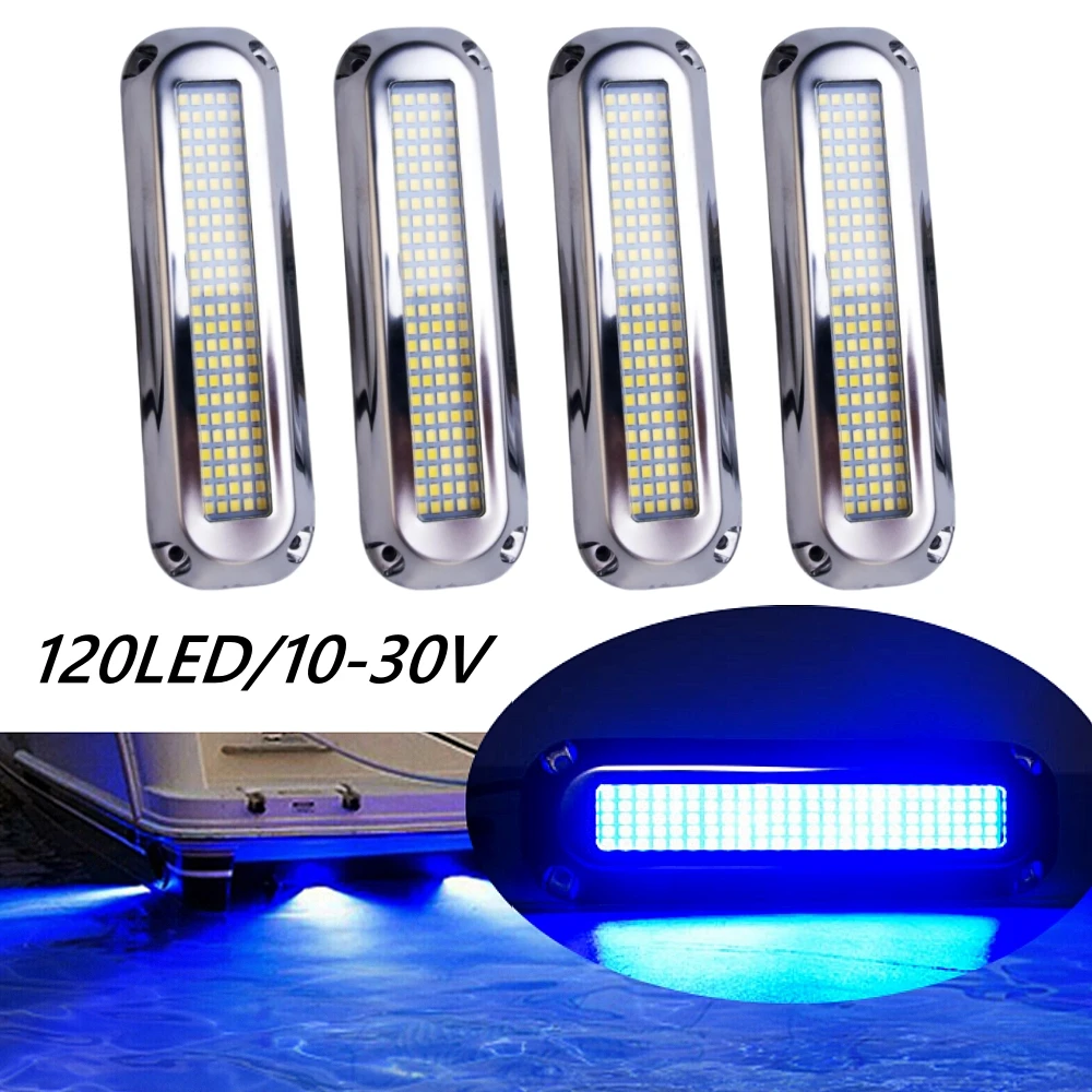 4PCS 120LED Underwater Boat Lights Led Waterproof Submersible LED Navigation Lights Marine Accessories Boats Lighting LED 12v/2v