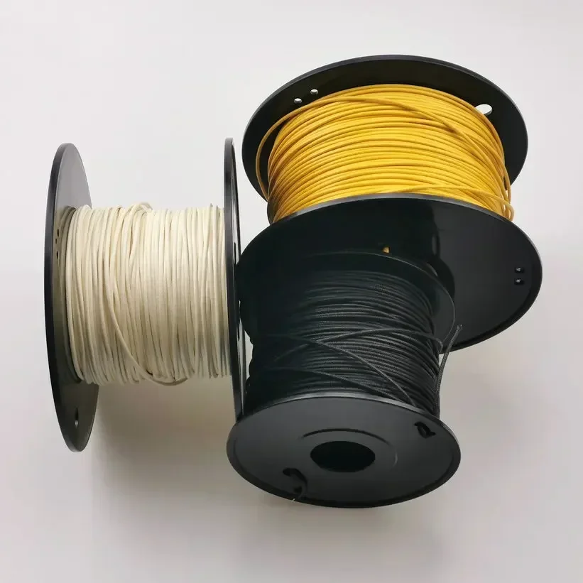 Gavitt Fabric Pre-Dyed 7-Strand Pushback Guitar Wire, 22AWG, 30 Feet Total (10 White, 10 Black, 10 Yellow), Retro Style