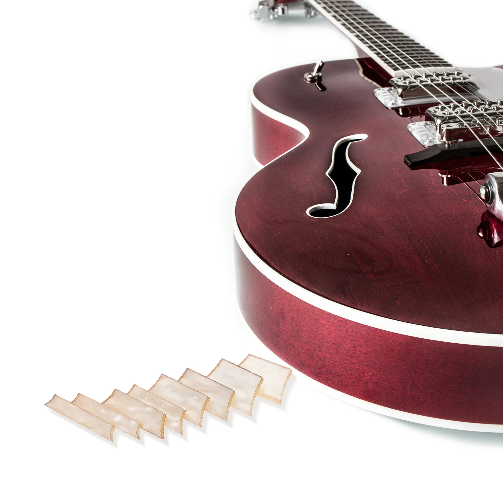 

9 Pcs Electric Guitar Accessories Colorful Decor Trapezoidal Beige Acoustic Inlay