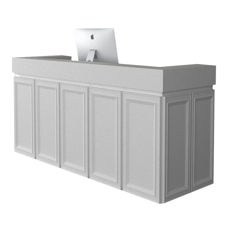 European Bar Counter Cashier Counter Simple White Paint Beauty  Reception Front Desk Cashier