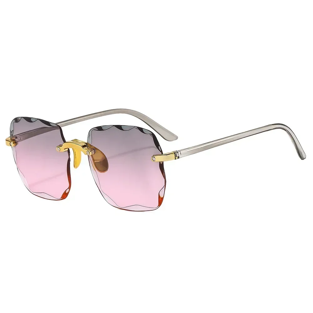 

Large Frame Square Sunglasses Rimless UV Protection Fashion Sunglasses Gradient Two-color Eyewear New lentes de sol mujer
