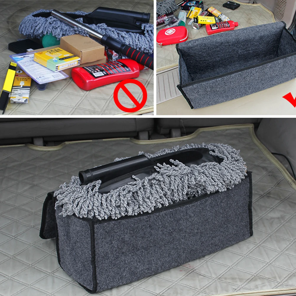 

Universal Auto Trunk Organizer Large Thicken Felt Storage Box Holder Foldable Gadget First Aid Storage Bag for Car SUV Van Truck