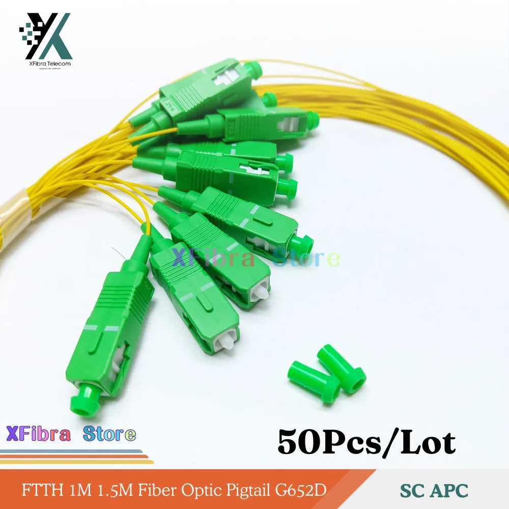 

SC/APC Fiber Optic Leads G652D -0.9mm Cable -1M/1.5M Fiber Optic Pigtail Simplex 9/125 Single Mode 10 Single-mode