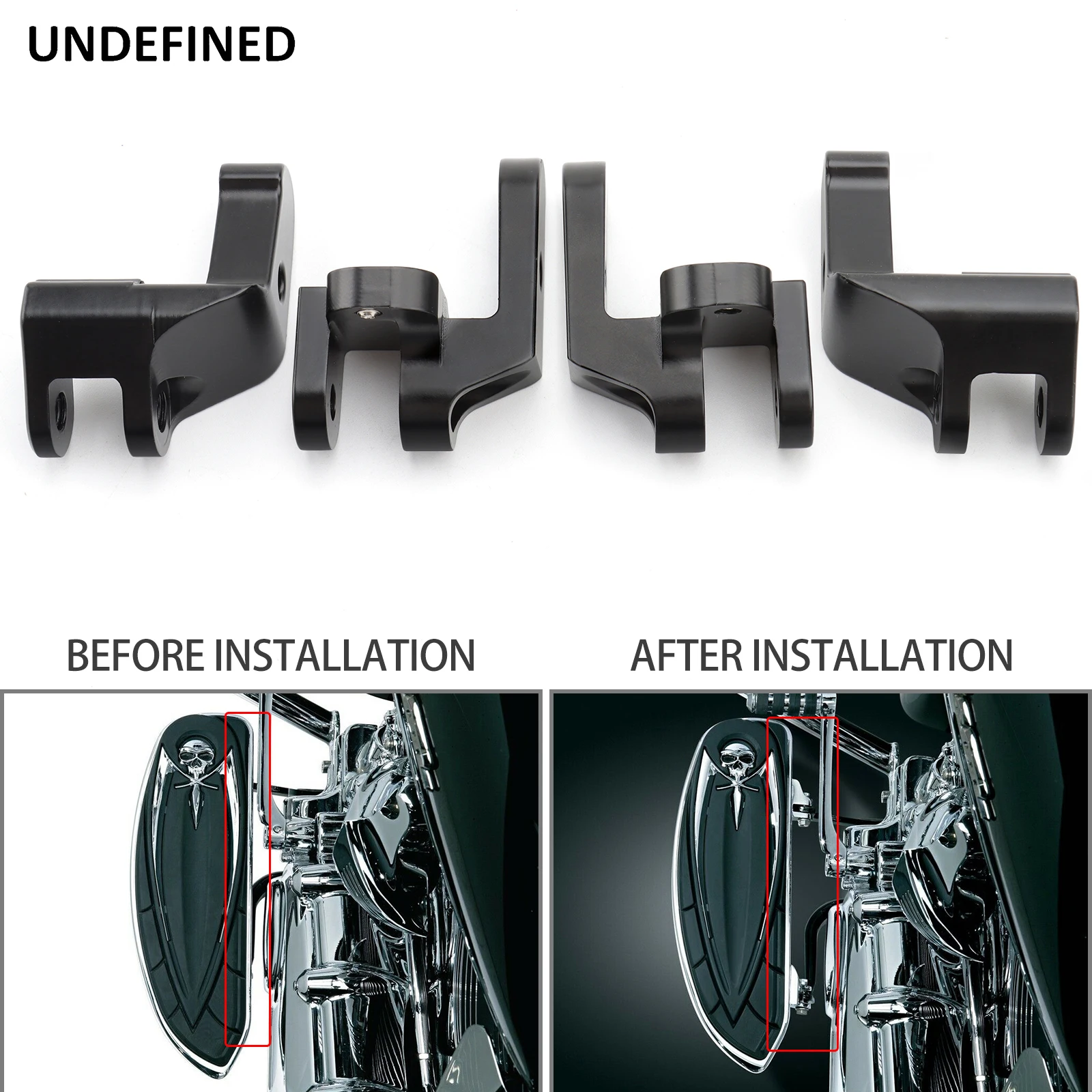 

Motorcycle Driver Floorboards Relocation Brackets For Harley Road King Electra Road Tri Glide Front Foot Pegs Relocator Bracket