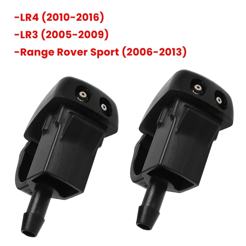 Left & Right New Windshield Washer Nozzle Sprayer Jet LR049290 for Land Rover LR3 LR4 for Range Rover Sport 2005-2016