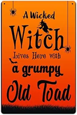JP;s Parcels Tin Signs Home Wall Decor - Metal Sign . A Wicked Witch Lives Here with A Old-aluminum sign