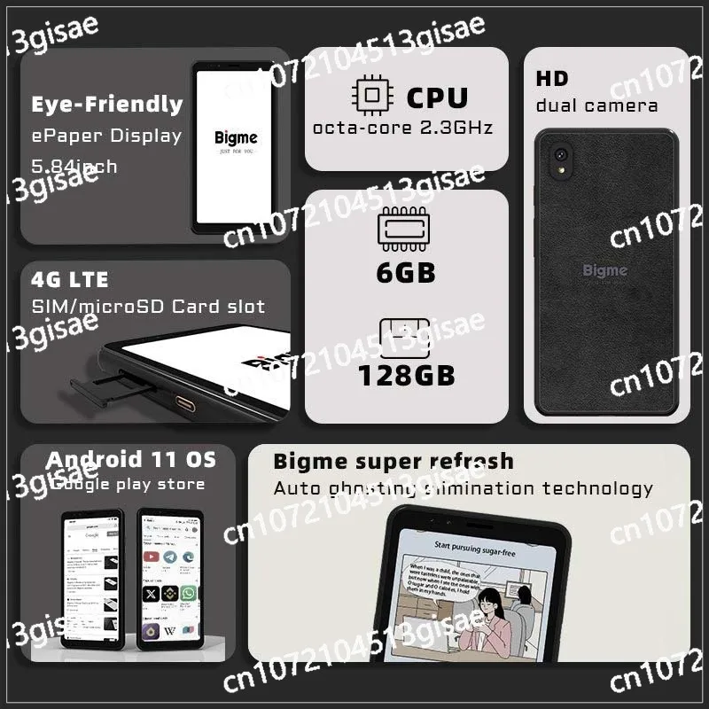 5.84-inch Color Ink Screen E-reader Supports Google Android 11 Ink Screen Smartphone 6+128GB Eight Core Fast Brush
