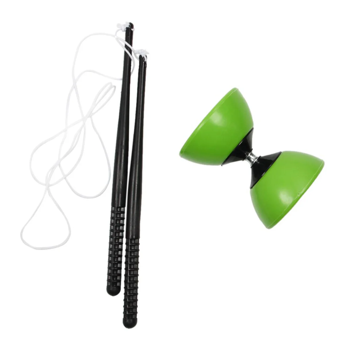 

Plastic Bowl Diabolo Juggling Chinese Yo Yo Classic Toy with Hand Sticks Green