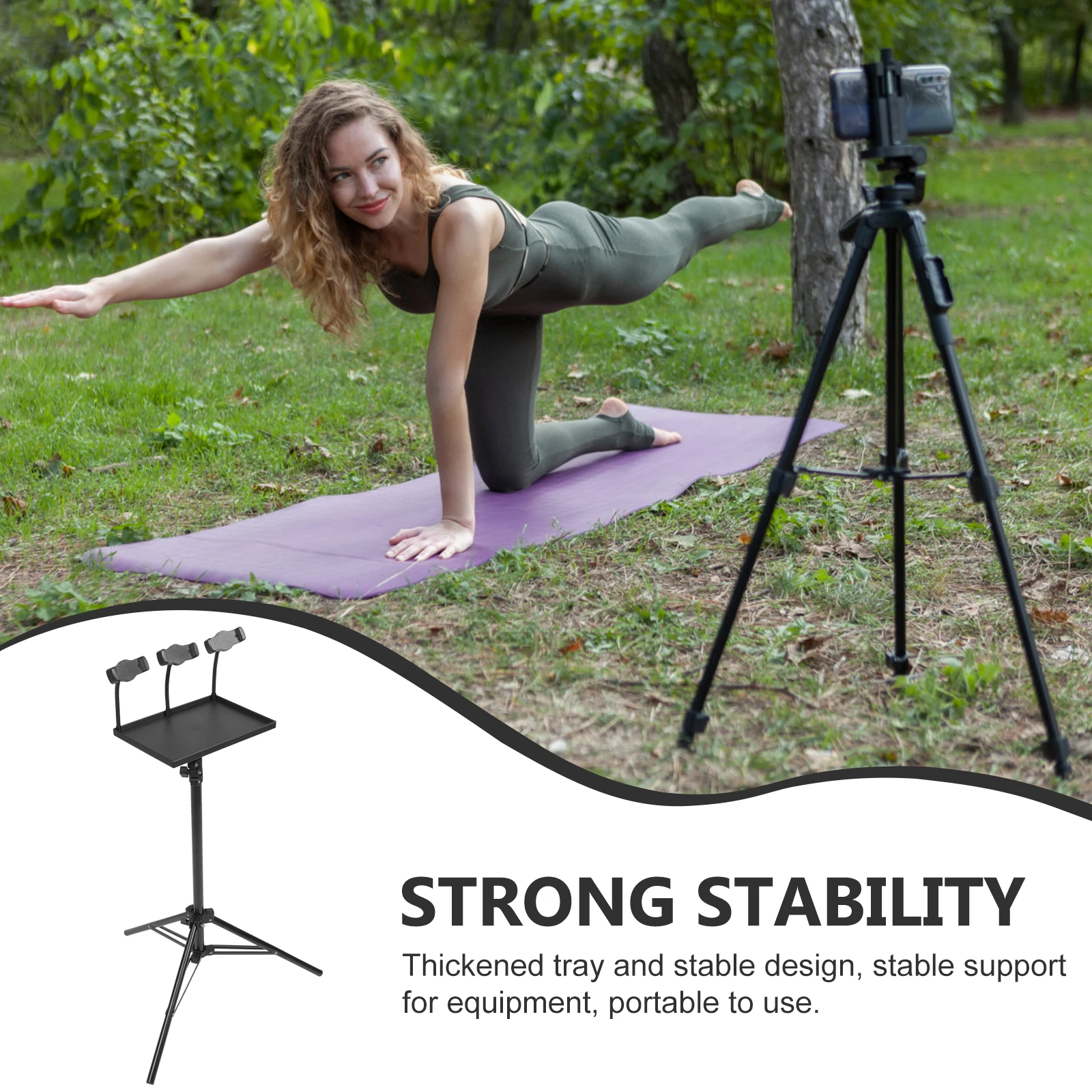 

Adjustable 1.7m Live Broadcast Stands Thickened Tray Sound Card Projector Phone Holder Stable Tripod Mount Multi functional