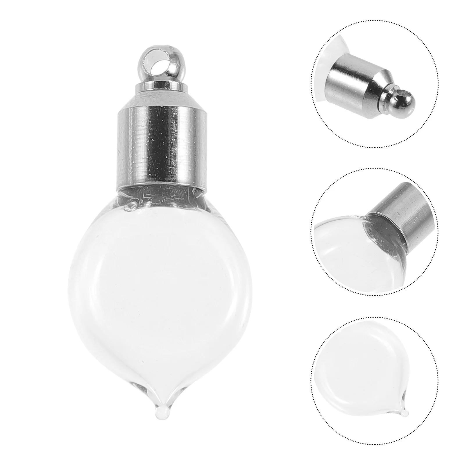 

10Pcs Clear Glass Pendant Bottles Mini Size Empty Refillable Perfume Bottles Screw Caps for Essential Oil and Decorative Use
