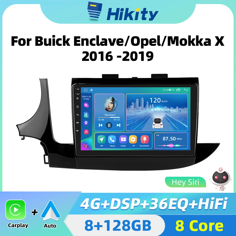 Hikity 8G Car Radio 2din Android for Buick Enclave Opel Mokka X 2016-2019 Carplay Android auto GPS Navigation DSP autoradio