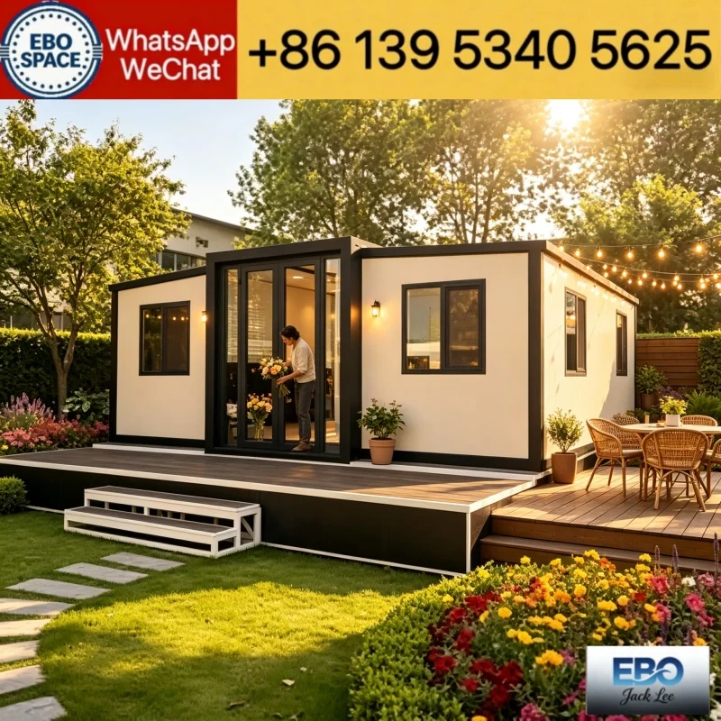 30ft mobile container luxury villa, 2-3 bedrooms, fast waterproof construction, expandable Container House
