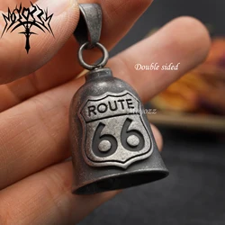 Route 66 GUARDIAN Bell of Good Luck fortune pet keychain charm mother road Gift Stainless Steel Bell For Mens & FREE Bell Hanger