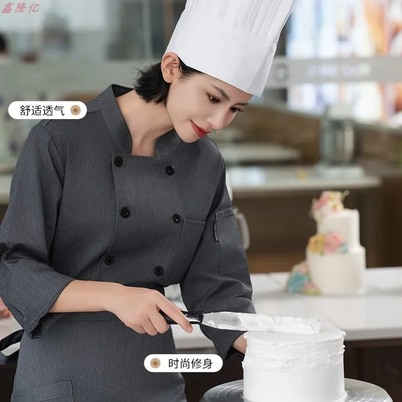 Chef travail à manches longues automne hiver vêtements pour restauration hôtel Restaurant cantine cuisine uniforme pâtisserie Chef boulangerie Chef Unifo