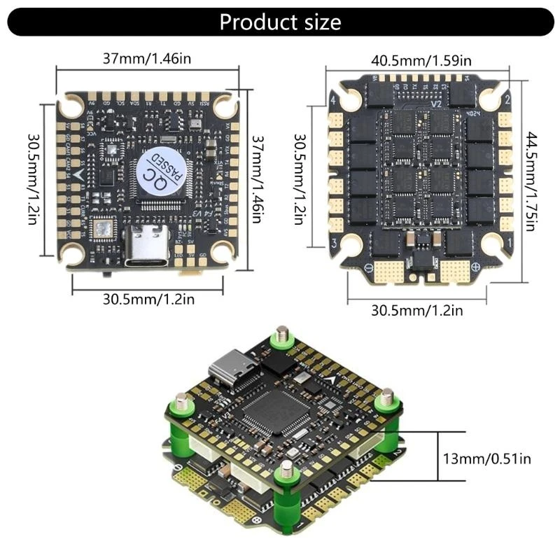 Y2GD مبتكرة F465 تحكم Flight F405+65A 32bit Stack 65A STM32F405RET6 3-8S
