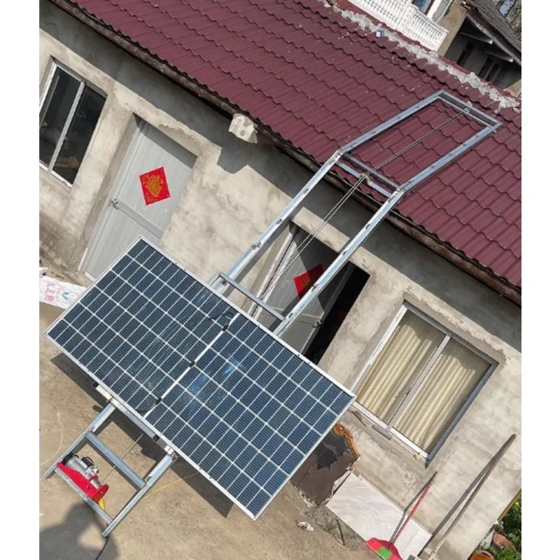 New sloping roof glazed tile cloud ladder lift photovoltaic panel doors and windows automatic turning ladder