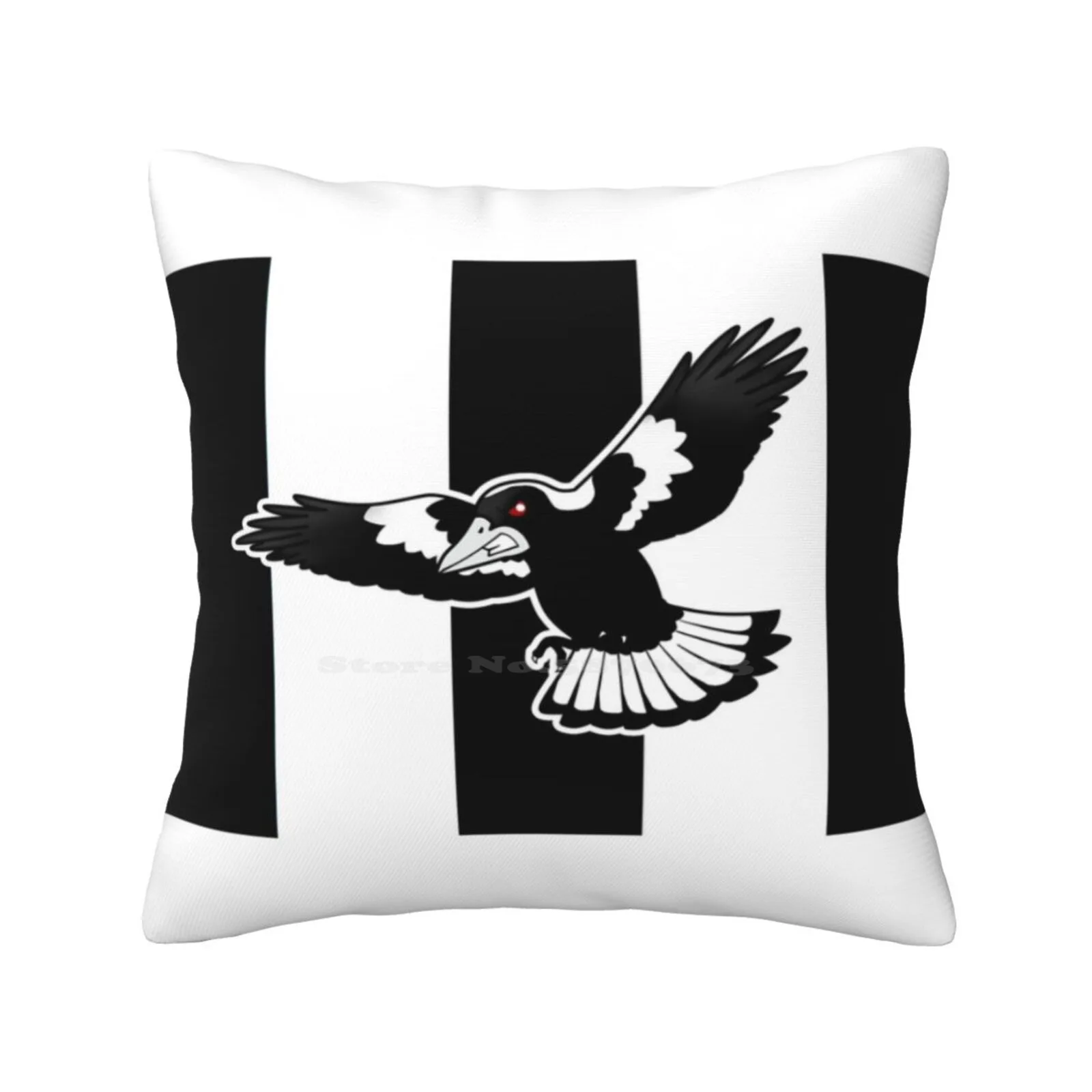 

Swooping Magpie Funny Cute Decor Square Pillowcase Magpies Magpie Swooping