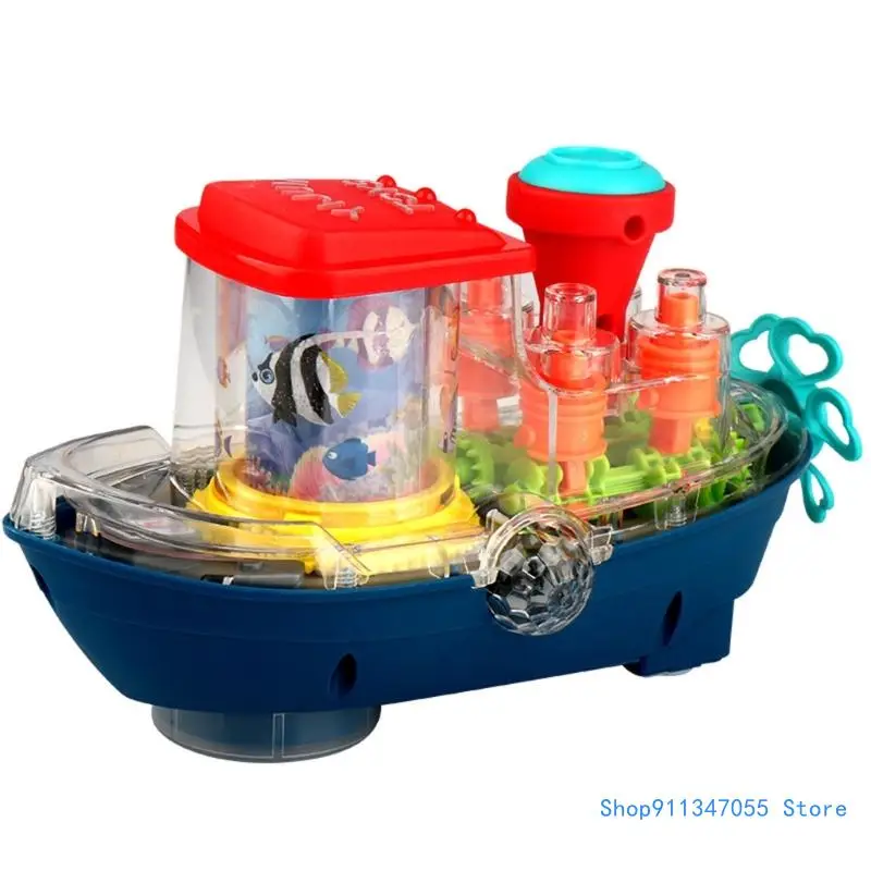 Electric Boat Toy Sound and Light Music Toy for Toddlers Battery Operated Ship Drop shipping