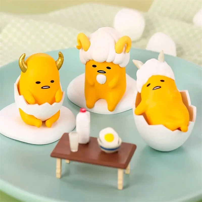 Genuine Gudetama Yolk Lazy Eggs The Zodiac Series Blind Box Action Figure Desktop Collect Decoration Kids Surprise Birthday Gift