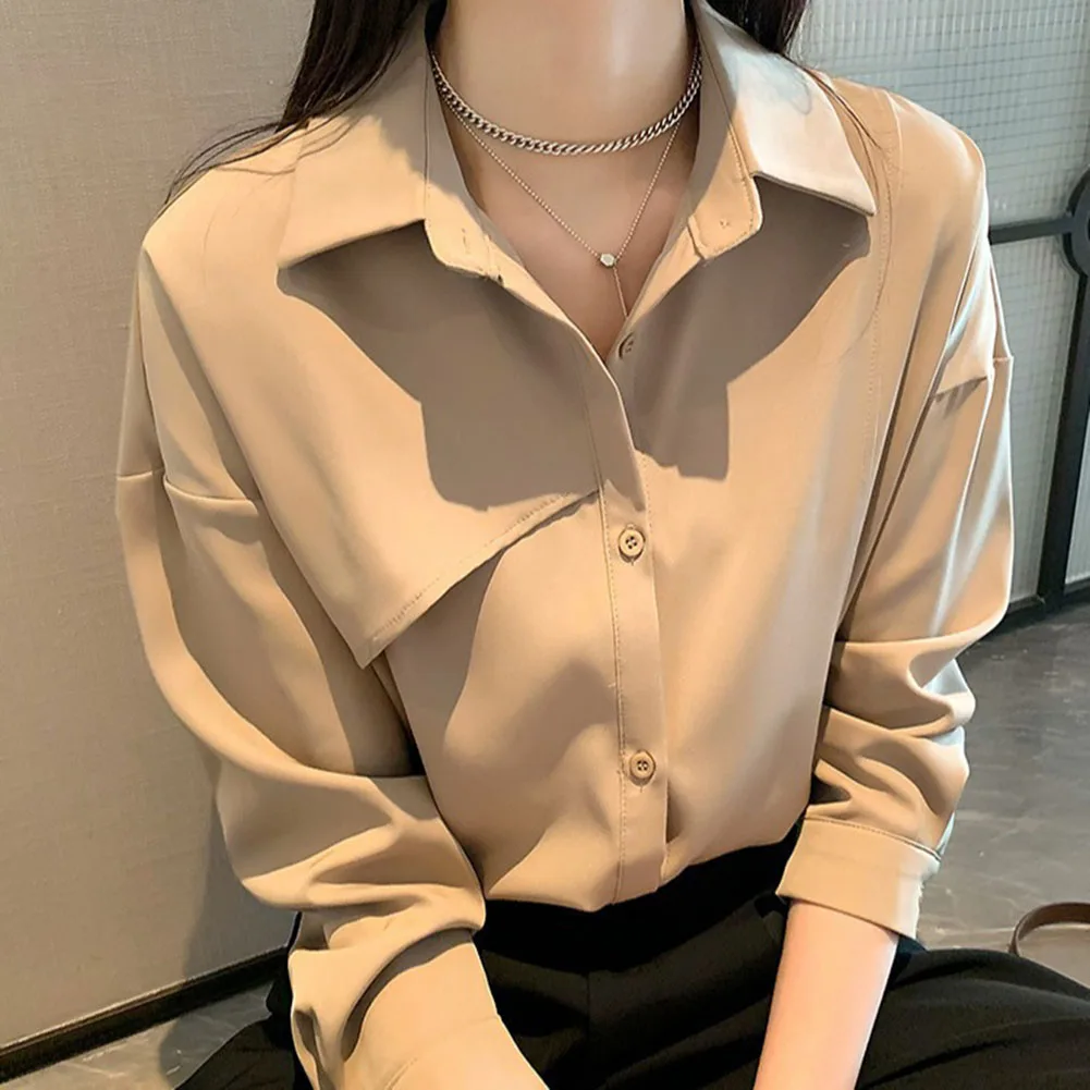 Frühling Sommer Hemd Frauen Casual Wear Minority Design XL Grau Chiffon Hemd Casual Kleid Hemd Pflegeleicht Hemd