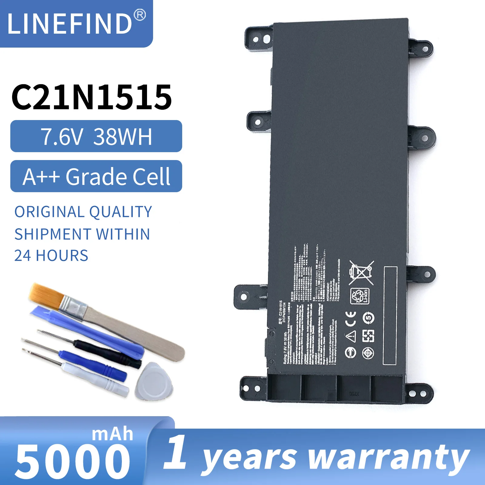 

C21N1515 Аккумулятор для ноутбука ASUS F756UW F756UX K756UW P2720UQ P2730UQ P2740UQ P756UJ R753UA R753UB R753UX X756U