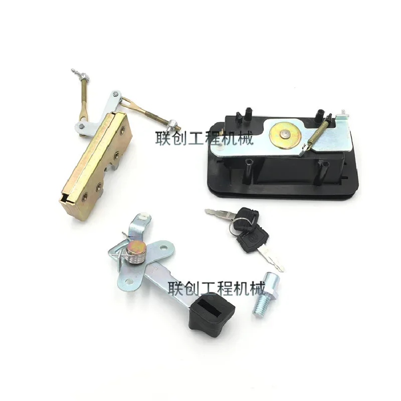 

For Kobelco SK50 SK55 SK60C Door lock of Cab Assembly Inside and Outside handle lock block lock cylinder Excavator Parts