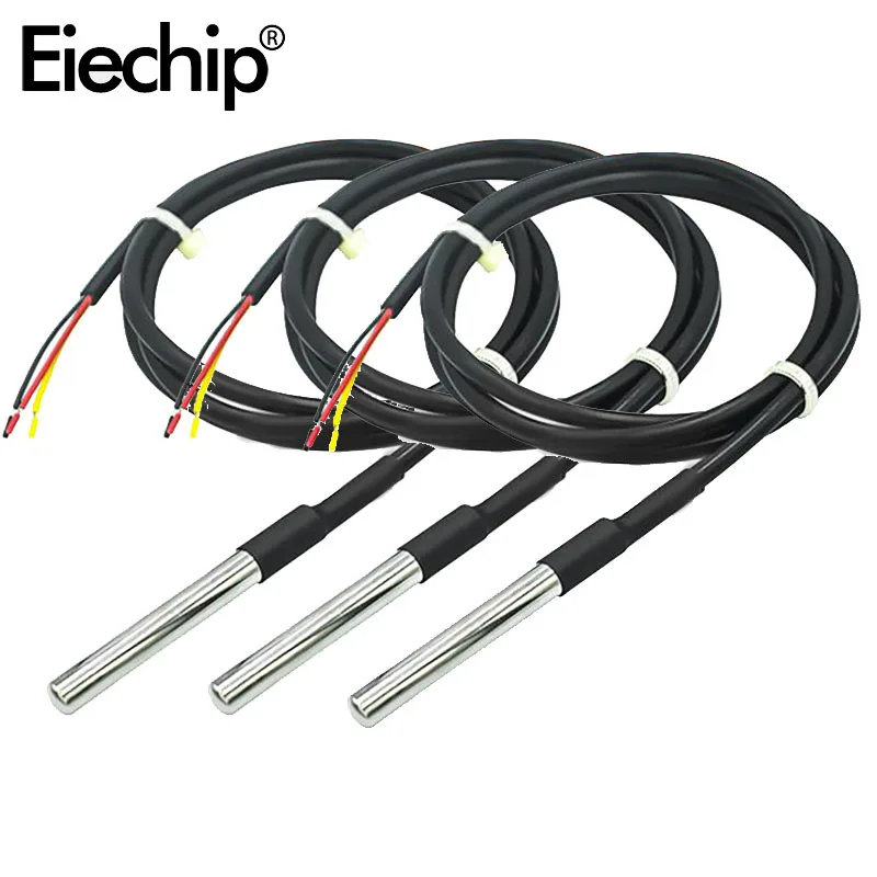 1 szt. Wodoodporna sonda temperatury gwintu DS18B20 czujnik temperatury pakiet ze stali nierdzewnej 1m 2m 3m 18B20 drut arduino