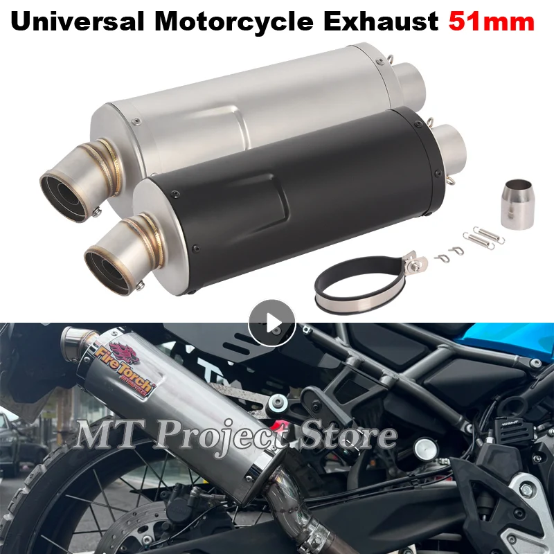 

For CBR650 R6 ER6N MT09 Ninja650 NC700 CBR500 450mt Universal Motorcycle Exhaust 51mm Pipe Escape Systems Muffler DB Killer Tip