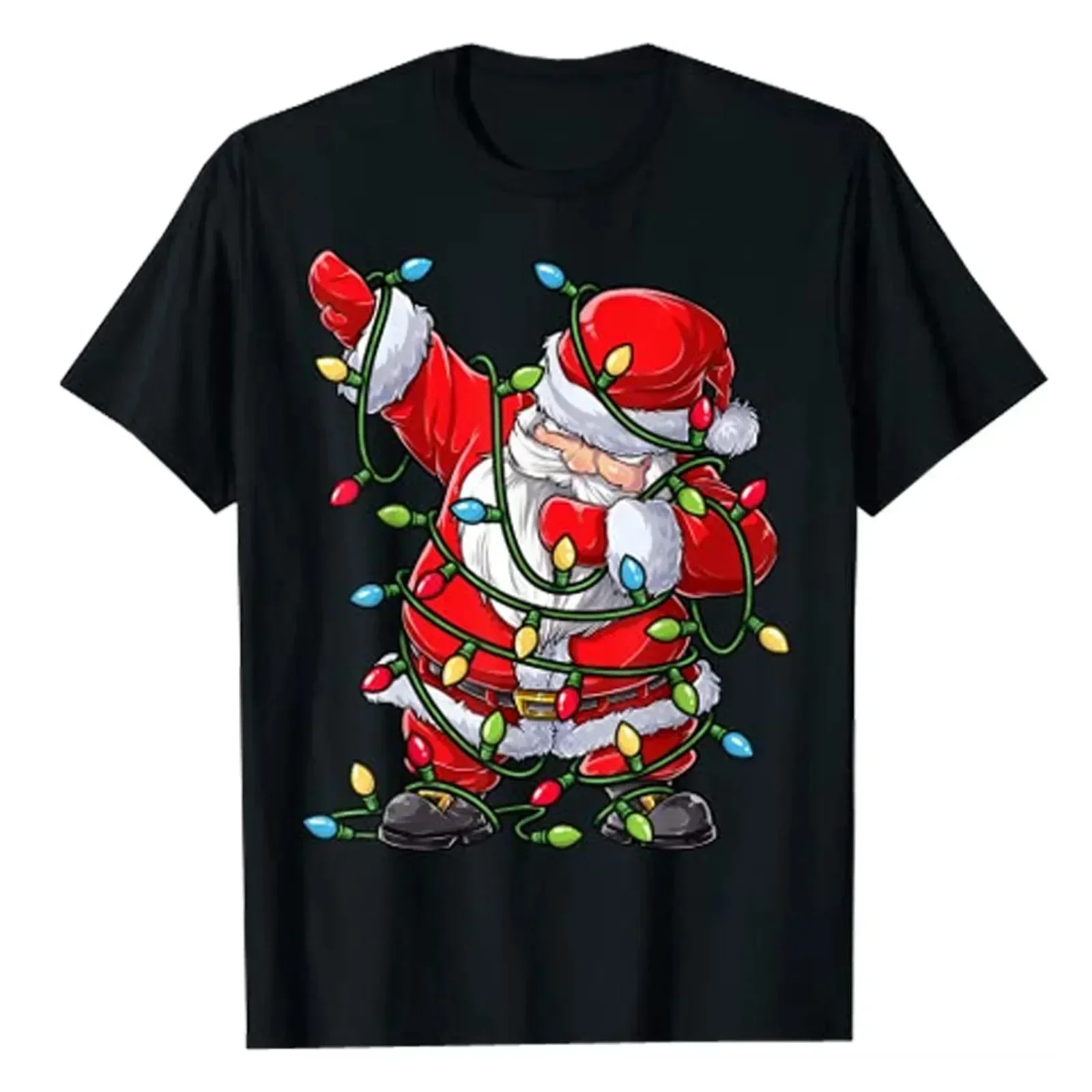 Father Christmas Cotton Printed T Shirt Men Woman Short Sleeve Fashion Summer Vintage O-Neck Oversized Cotton Streetwear Tshirt