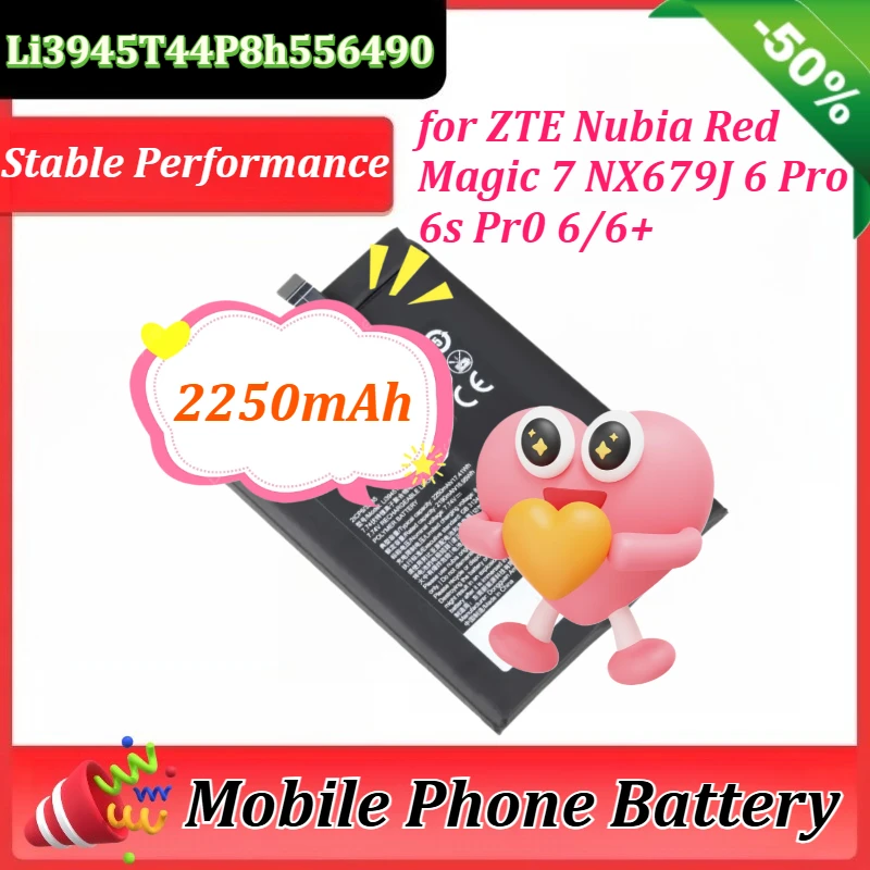 

2250mAh Li3945T44P8h556490 Replacement Battery for ZTE Nubia Red Magic 7 NX679J 6 Pro 6s Pro 6/6+ NX679J NX669J-P Battery