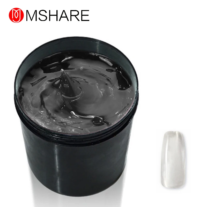 MSHARE 250 g natürliches, nacktes, durchscheinendes, hartes Builder-Gelee-Gel, kein Fluss, Nagelverlängerung, Dehnung, Konstruktion, Reparatur, kaputt