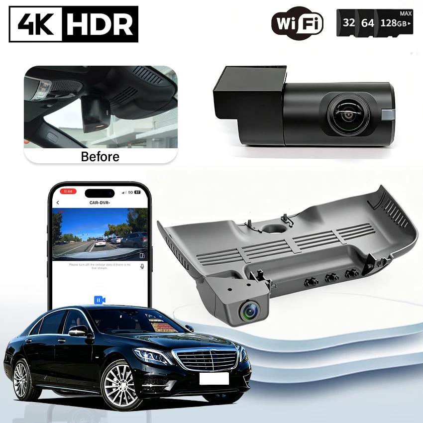 4K 2160P Car Dvr For Mercedes-Benz S Class w221 w222 S320 S350 S400 S450 S500 S600 2014-2017 Plug and play Camera Video Recorder
