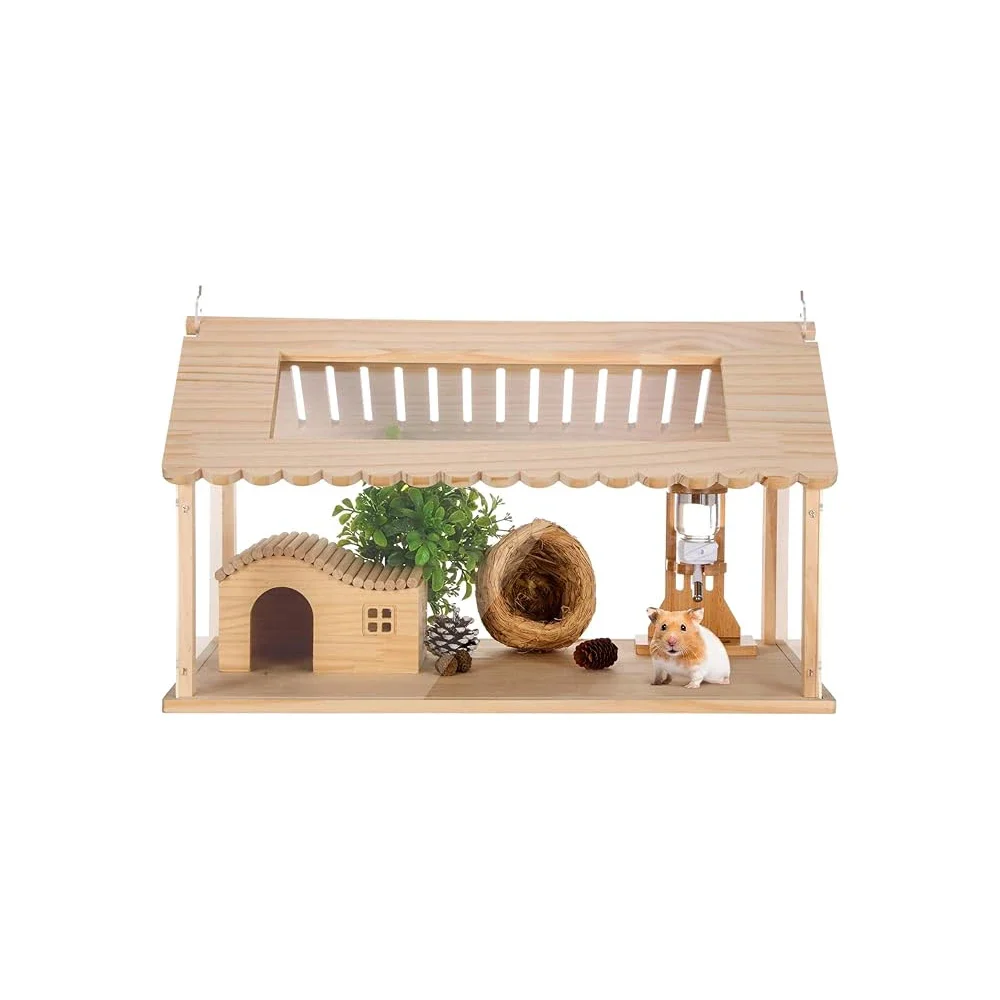 

Caoxian Huashen Wooden Hamster House Cage Accessories With Bracket For s Gerbils Hedgehogs And Other Small Pets