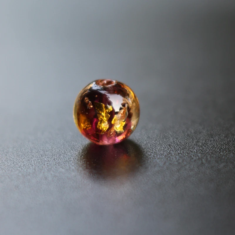 10pcs 8mm 10mm 12mm Gold foil Lampwork Beads Round Handmade Purple color  for jewelry Bracelet Necklace Earring  Making DIY Craf