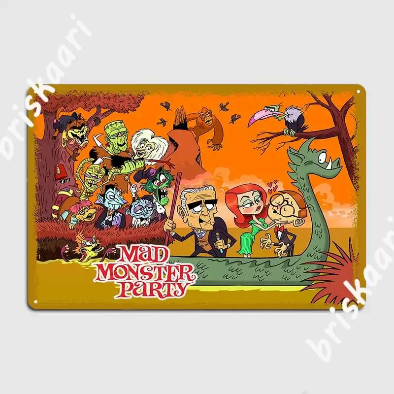 Colorful Tribute To Rankin Bass S Mad Monster Party Animated Musical Comedy Film Metal Plaque Poster Retro Wall Cave