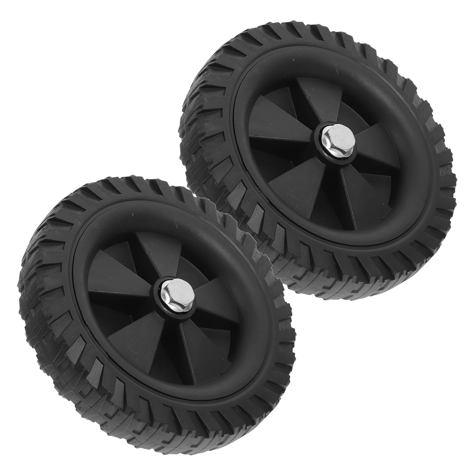 

2pcs Caster Wheels Air Compressor Replacement Parts Black Solid Tires Longlasting Performance Universal Compatibility Handcart