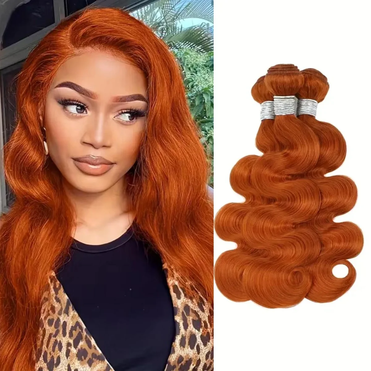 

Ginger Orange # 350 Color Wavy Body Wave Bundles Human Hair Brazilian Hair Weave Bundles 1/3/4 Pcs Colored Human Hair Bundles
