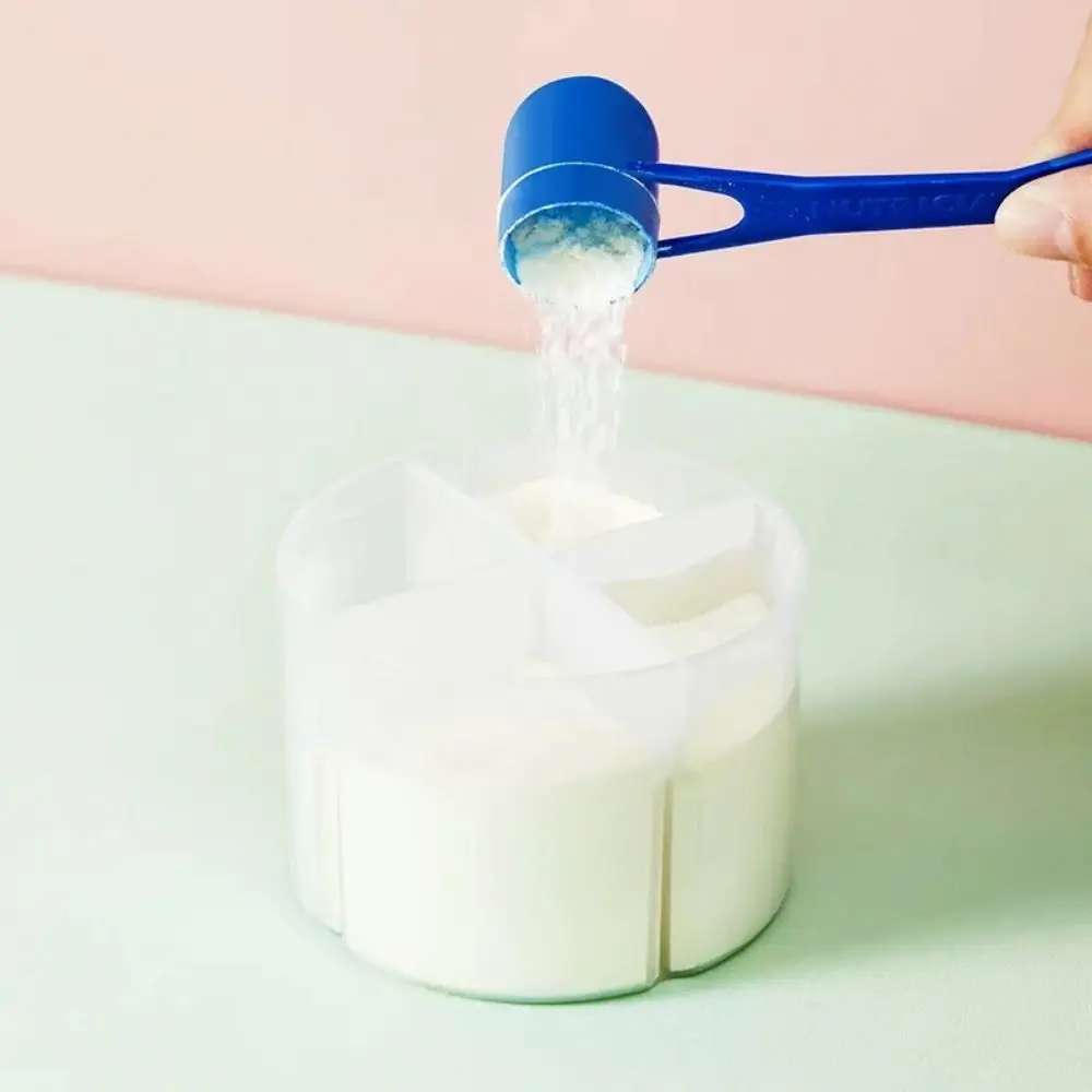 Caja portátil de leche en polvo para bebés, dispensador de leche en polvo para bebés de gran capacidad con 4 rejillas, sellado a prueba de humedad sin BPA