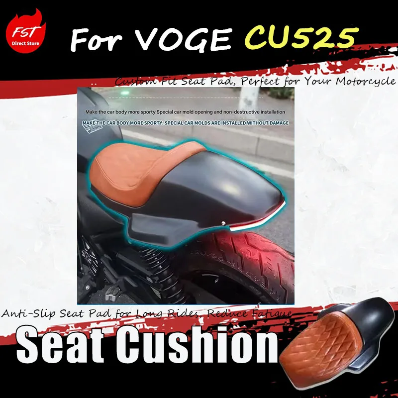 For VOGE CU525 special modified short tail rear mudguard rear support seat cushion accessory for single person seat