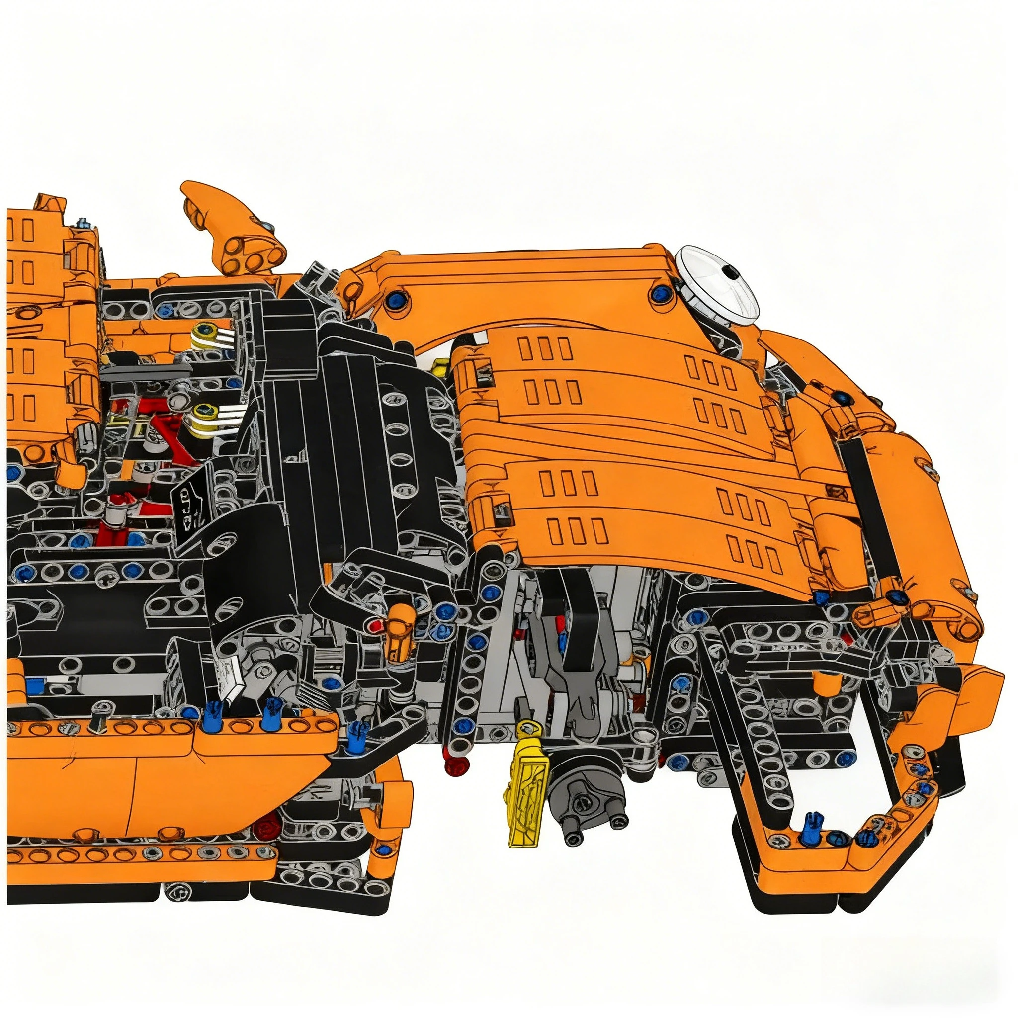 أطقم مكعبات بناء Orange Supercar 1:8 42056 متوافقة مع جزيئات Lego مناسبة لهدايا عيد الميلاد 2704 قطعة #5