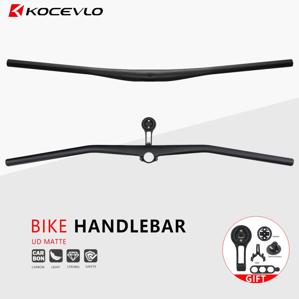 

KOCEVLO Carbon MTB Bicycle integrated Handlebar UD Matte 800x35mm AM FR Handle Bar With Computer Mount