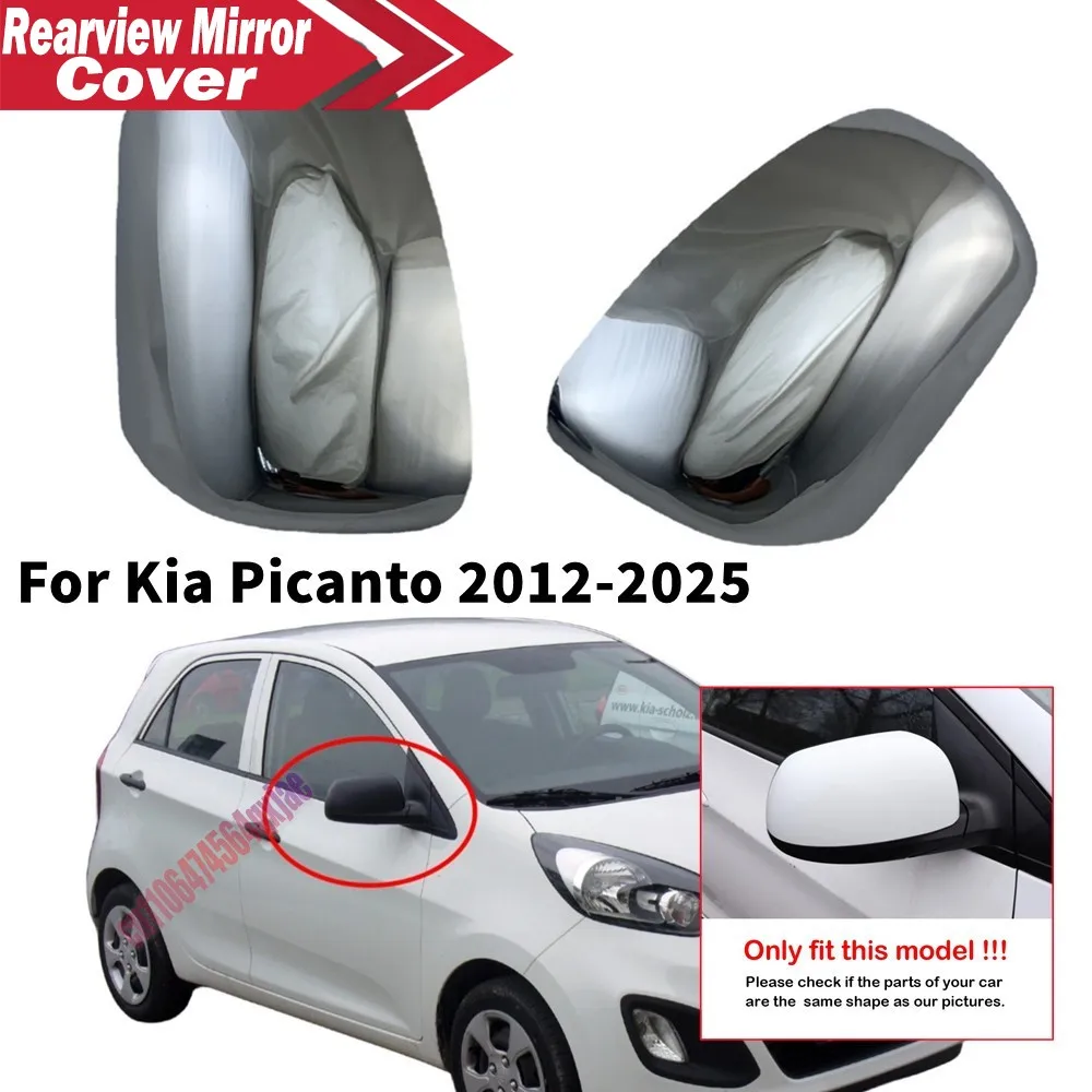 For Kia Picanto 2012 2013 2014 2015-2025 Exterior Door Housing Trim Adhesive Sticker ABS Rearview Side Mirror Cover Wing Cap