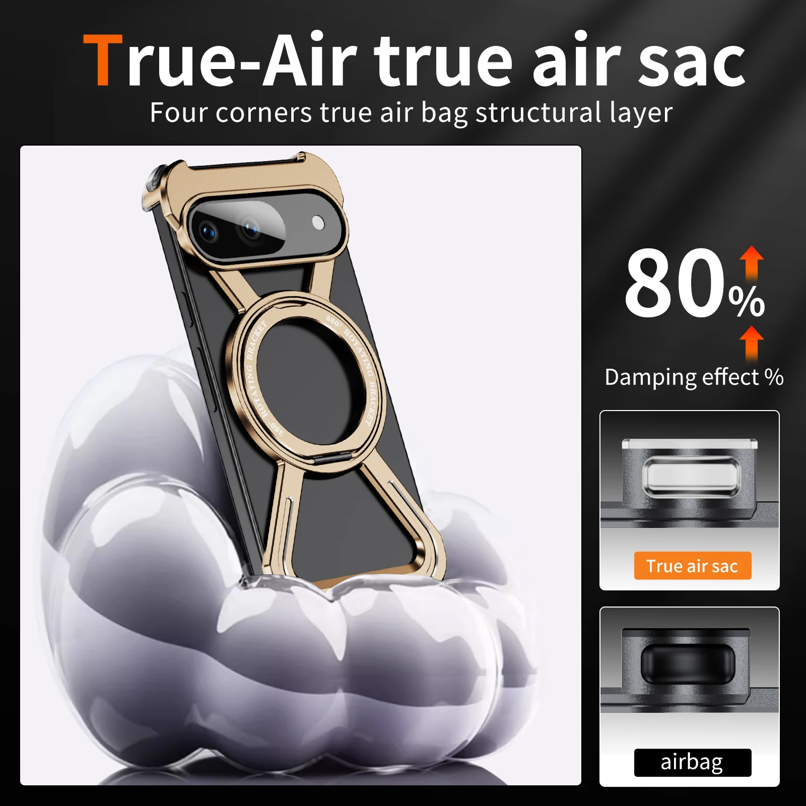 

Military grade Google Pixel 9 wireless charging all metal anti drop car magnetic phone case ring holder rotating protective cove
