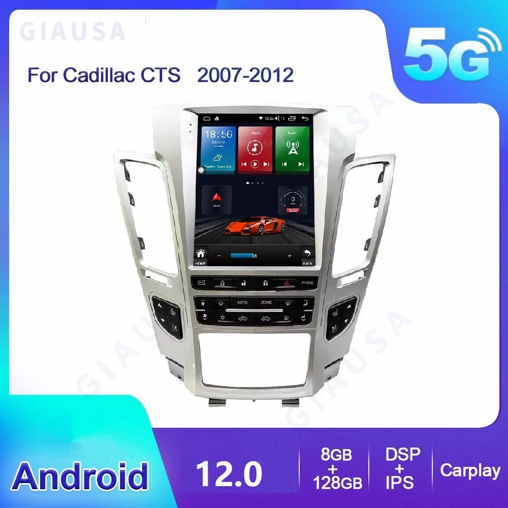 Touch Screen For Cadillac CTS 2007 - 2014 Android 13.0 Car Radio Player GPS Navi Auto Stereo Multimedia Video DSP Carplay 4G SIM