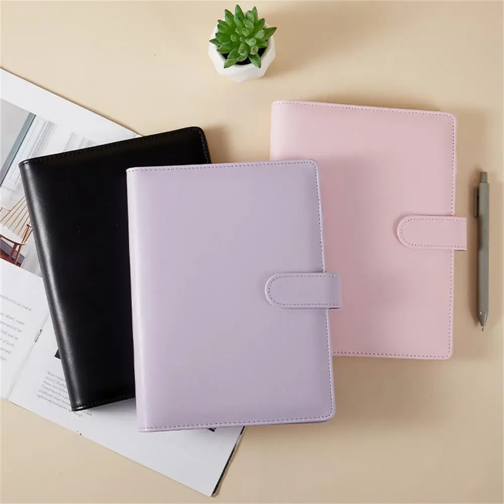 Pen Loop  Useful A5 6-Hole Binder Faux Leather Notebook Cover Detachable Binder Universal   for Gift