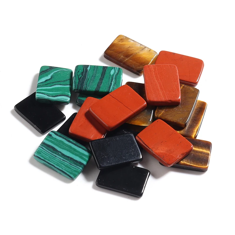 14x10mm Natural Tiger Eye Stone Rectangular Cabochon Flatback Spacers Jewelry Accessories For Diy Handmade Crafts