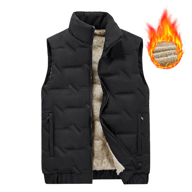 Autumn Winter Men Cotton Vest Jacket Thicken Warm Fashion Trend Jackets Male Coat Casual Waistcoat Brand Top Clothing Sportswear