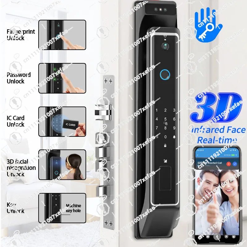 Anti-theft 3d facial recognition smart door lock digital fingerprint password smart home door lock